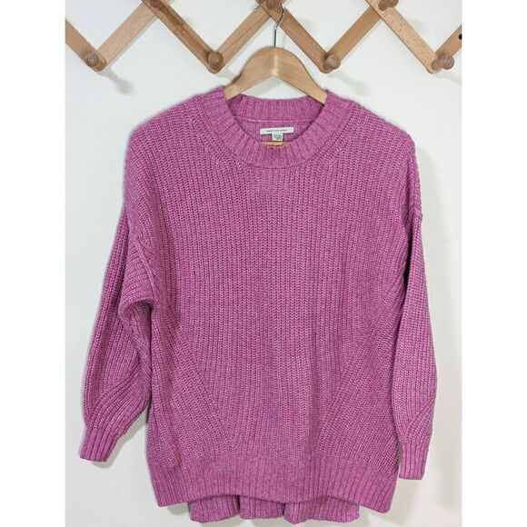 American Eagle Outfitters Pink Ribbed Knit Mock Neck Pullover Sweater - Size XS - Picture 2 of 7